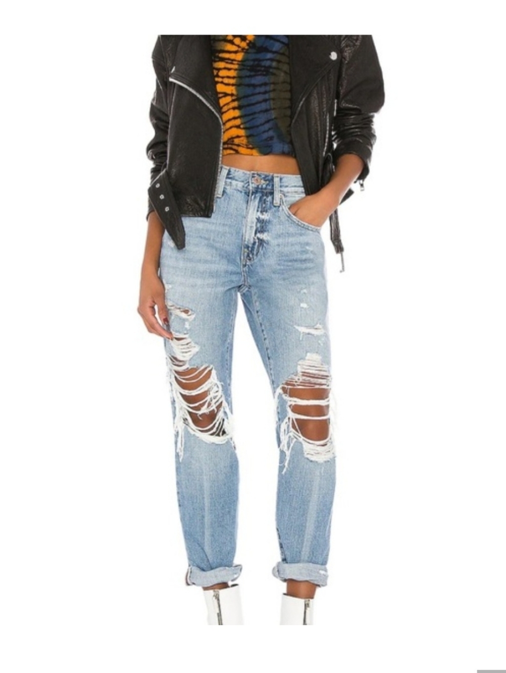 Pistola Presley High Rise Rock Or Bust, Heavy Distressing Jeans